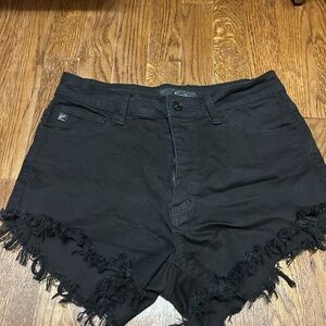 KanCan Black Frayed Jean Shorts